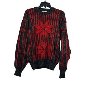 Campus Men’s Pullover Crewneck Wool Blend Snowflake: Size M